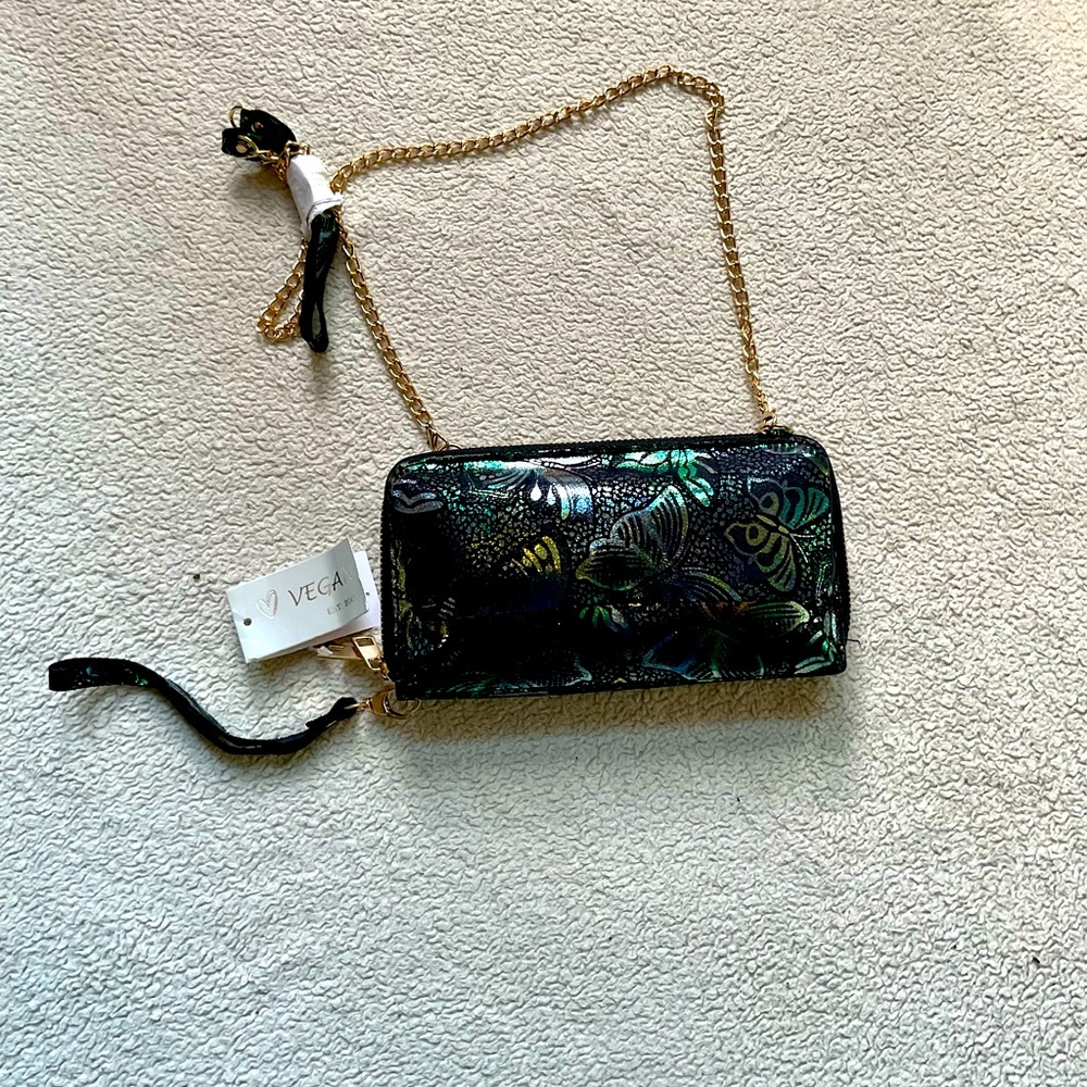 Cute bag with butterfly accents in green & black